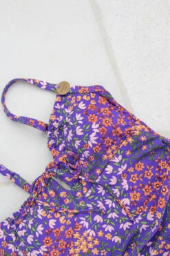 Garden Party Monica Floral One Piece Swimsuit - Final Sale -Bikini Confidence NN1053GPV Monica onepiece swimsuit garden party violet nip tuck swim tummy control womens swimwear flatlay 1