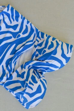 Nautical Skin Luka Bandeau One Piece Swimsuit - Final Sale -Bikini Confidence NN1245NSB Luka onepiece swimsuit nautical skin blue nip tuck swim tummy control womens swimwear flatlay