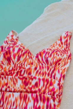 Tribal Skin Rita One Piece Swimsuit - Final Sale -Bikini Confidence NN1293TBOTBO Rita onepiece swimsuit tribal skin orange nip tuck swim tummy control womens swimwear flatlay 1