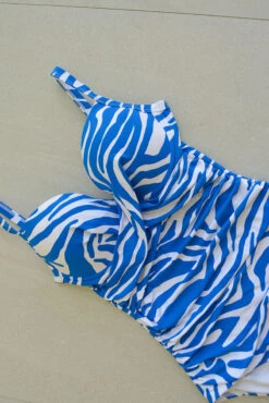 Nautical Skin Isla C / D Cup Underwire One Piece Swimsuit - Final Sale -Bikini Confidence NN1985NSB Isla onepiece swimsuit nautical skin blue nip tuck swim tummy control womens swimwear flatlay 1