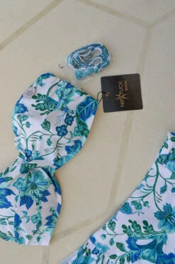 Boheme Flowers Jacinta D DD Cup Underwire Bandeau Bikini - Final Sale -Bikini Confidence NN2262BHW Jacinta bikini swimsuit boheme flowers white nip tuck swim tummy control womens swimwear flatlay