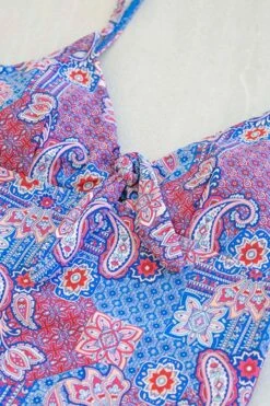 Paisley Bandana Abegail Tankini - Final Sale -Bikini Confidence NN2404PBB ABEGAIL TANKINI PAISLEYBANDANA Nip Tuck Swim Tummy Control Powermesh 221073 NipTuck flatlay