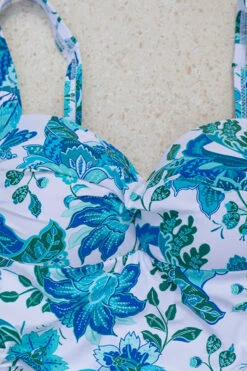 Boheme Flowers Joanne Floral One Piece Swimsuit - Final Sale -Bikini Confidence NN2976BHW Joanne onepiece swimsuit boheme flowers white nip tuck swim tummy control womens swimwear flatlay