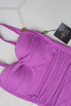 Fuchsia Omega Texture Joanne One Piece Swimsuit - Final Sale -Bikini Confidence NN2976YOF Joanne onepiece swimsuit omega fushia nip tuck swim tummy control womens swimwear flatlay 1