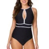 Black Aphrodite Jane High Neck One Piece Swimsuit - Final Sale -Bikini Confidence S14 NN1136YAPK JANE ONEPIECE APHRODITE Nip Tuck Swim Tummy Control Powermesh 221073 Bond Eye NipTuck 0200