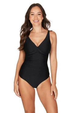 Black Gamma Texture Louise One Piece Swimsuit