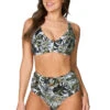 Desert Palm Foil Jean Belted Bikini - Final Sale -Bikini Confidence S22 NN2062DLK JEANBELTED BIKINI DESERTPALMLEAF Nip Tuck Swim Tummy Control Powermesh 221073 Bond Eye NipTuck 0288