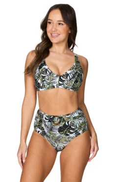 Desert Palm Foil Jean Belted Bikini - Final Sale