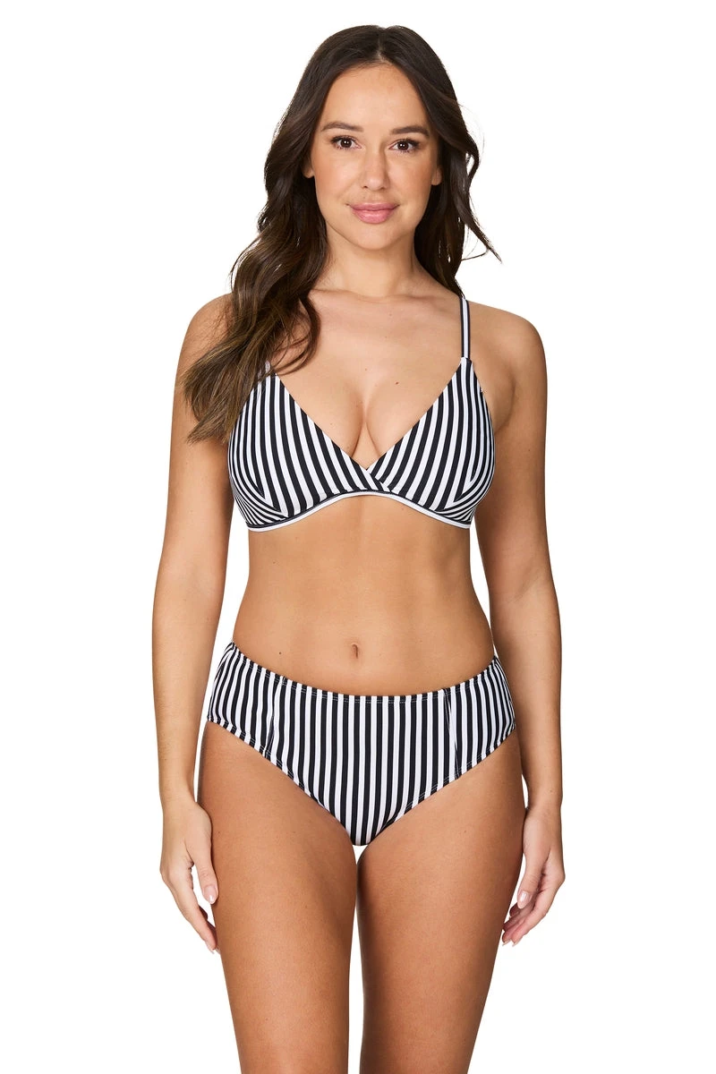 Black Xylophone Stripe Molly Triangle Bikini - Final Sale