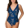 Navy Foil Kashmir Esther One Piece Swimsuit - Final Sale -Bikini Confidence S33 NN1297FKN ESTHER ONEPIECE FOILKASHMIR Nip Tuck Swim Tummy Control Powermesh 221073 Bond Eye NipTuck 0417