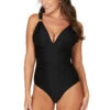 Black Gamma Texture Dulcie One Piece Swimsuit -Bikini Confidence S41 NG1227YKA nip tuck swim tankini set tummy control rouching black textured texture swimwear swimsuit multifit cup affordable 21187 BE NT 1401