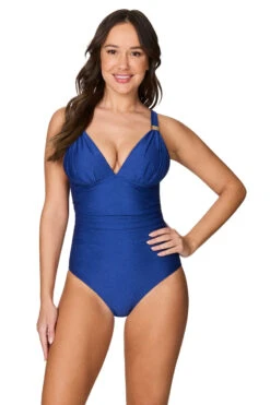 Blue Gamma Texture Dulcie One Piece Swimsuit