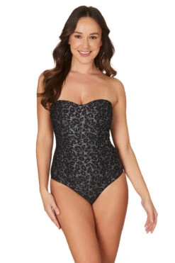 Leopard Foil Colette Bandeau One Piece Swimsuit