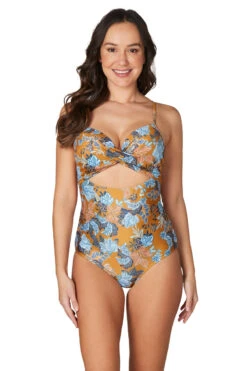 Gold Canggu Luka Tummy Control One Piece Swimsuit - Final Sale