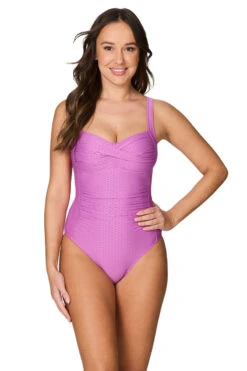 Fuchsia Omega Texture Joanne One Piece Swimsuit - Final Sale