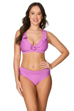 Fuchsia Omega Texture Eva Frill Bikini - Final Sale