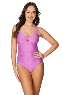 Fuchsia Omega Texture Olivia One Piece Swimsuit - Final Sale