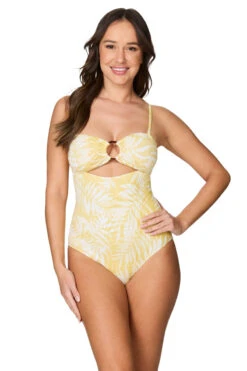 Venetian Palms Greta Bandeau One Piece Swimsuit - Final Sale -Bikini Confidence S87 NO1091VEY GRETA ONEPIECE VENETIANPALMS Nip Tuck Swim Tummy Control Powermesh 221073 Bond Eye NipTuck 1035