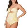 Venetian Palms Greta Bandeau One Piece Swimsuit - Final Sale