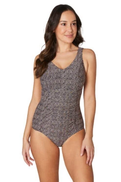 Nautical Foil Evelyn E / F Cup Underwire One Piece Swimsuit