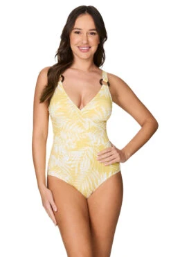 Venetian Palms Jean One Piece Swimsuit - Final Sale